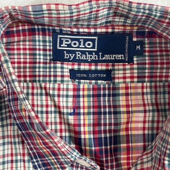 Vintage Polo Ralph Lauren Medium Lightweight Western Men's Red Plaid Shirt - Picture 4 of 8
